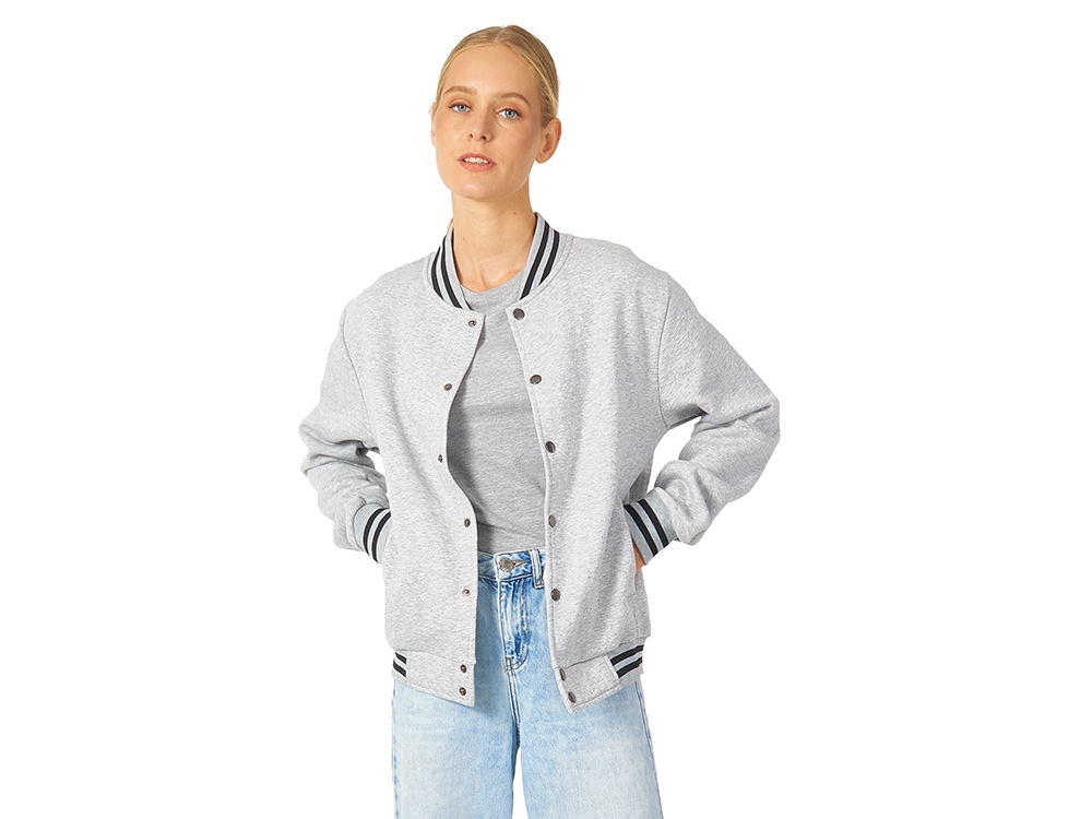 Бомбер Oxford, серый меланж, унисекс-2