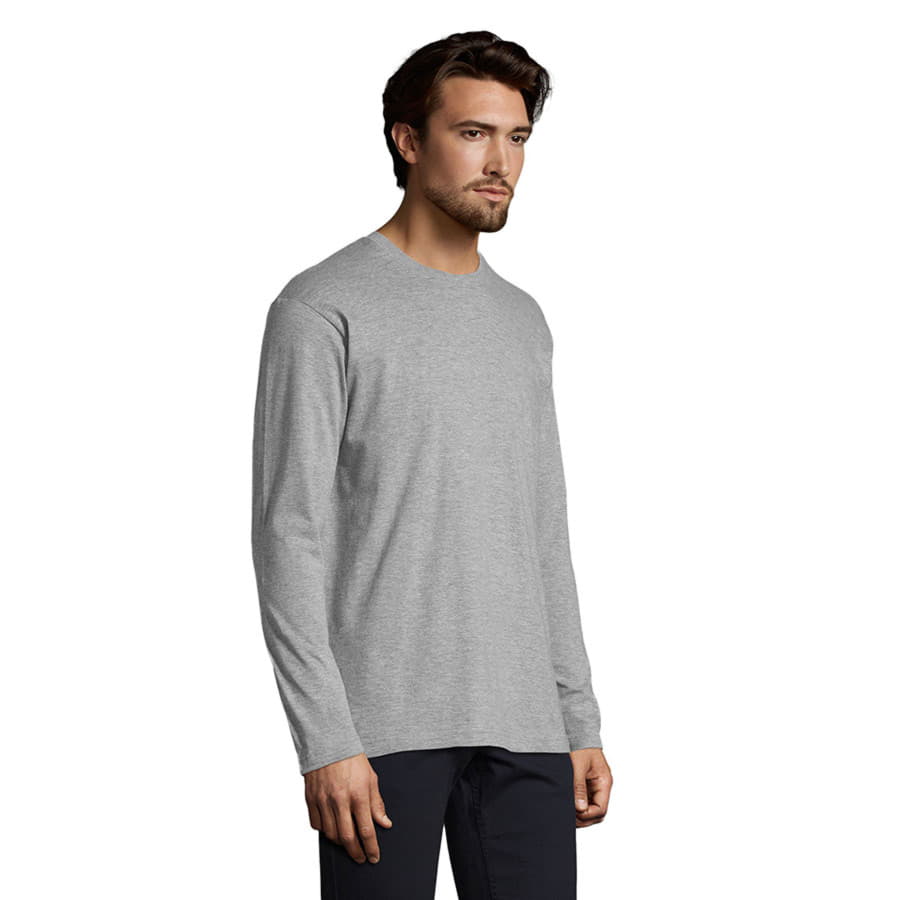 Футболка мужская с длинным рукавом MONARCH 150, серый меланж-5