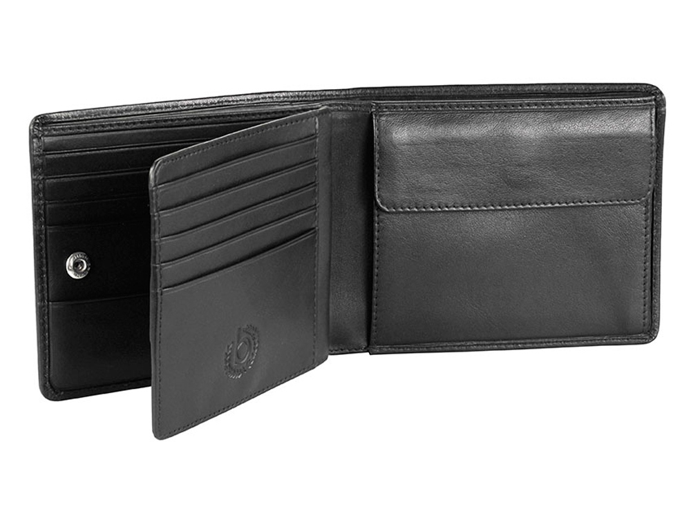 Портмоне BUGATTI Primo, чёрное, натуральная воловья кожа, 11,5х2х9,5 см-2