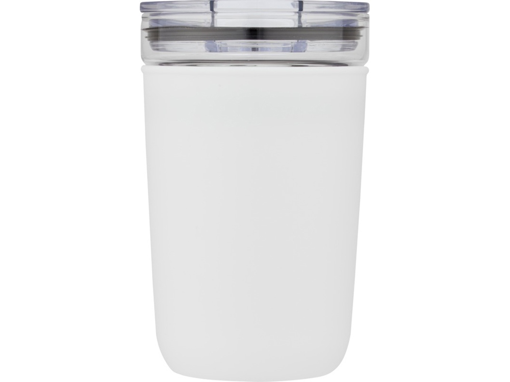 Bello, стеклянная кружка объемом 420 мл с внешней стенкой из переработанного пластика, белый-1