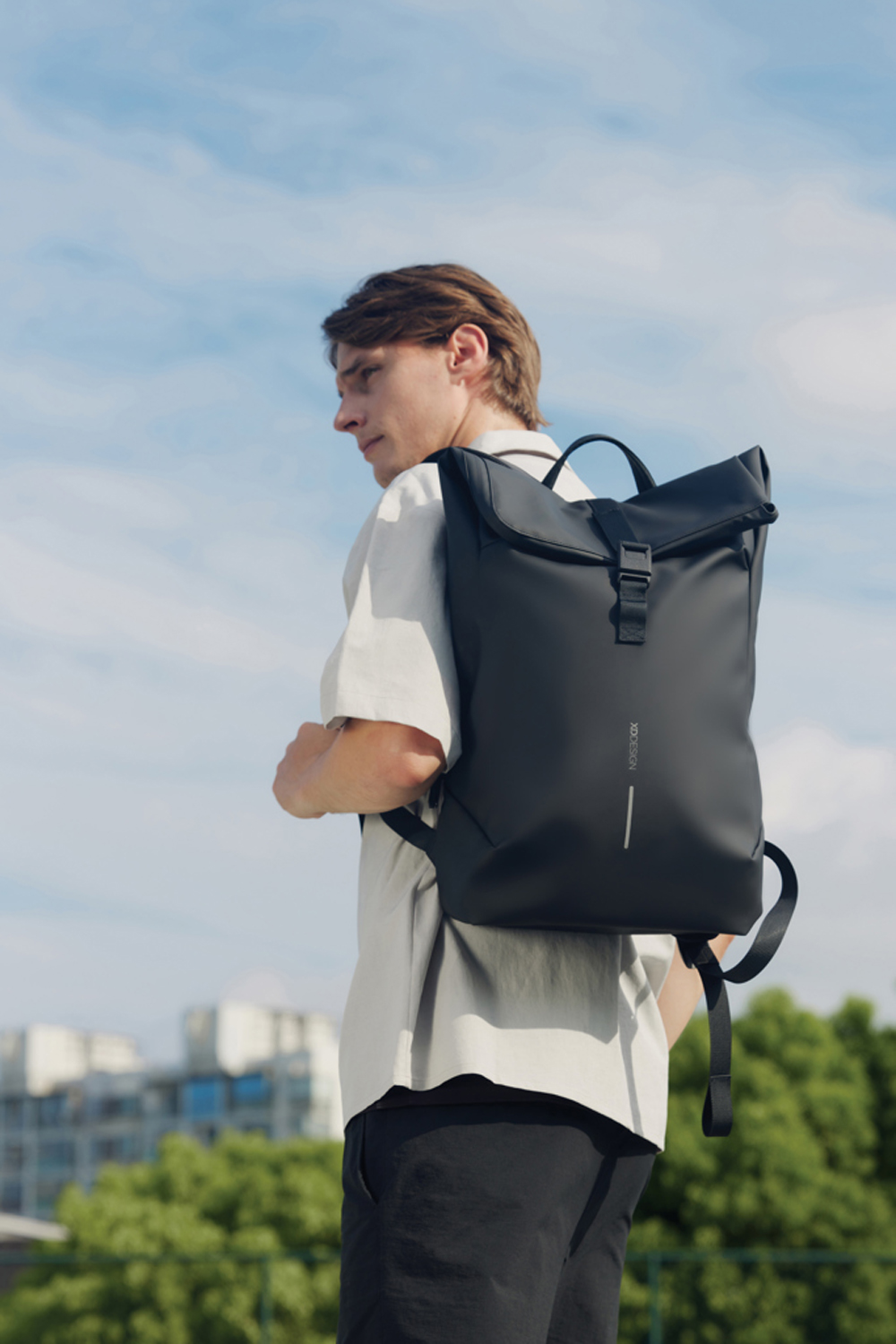 Антикражный водонепроницаемый рюкзак Urban Flap-Top, черный-30