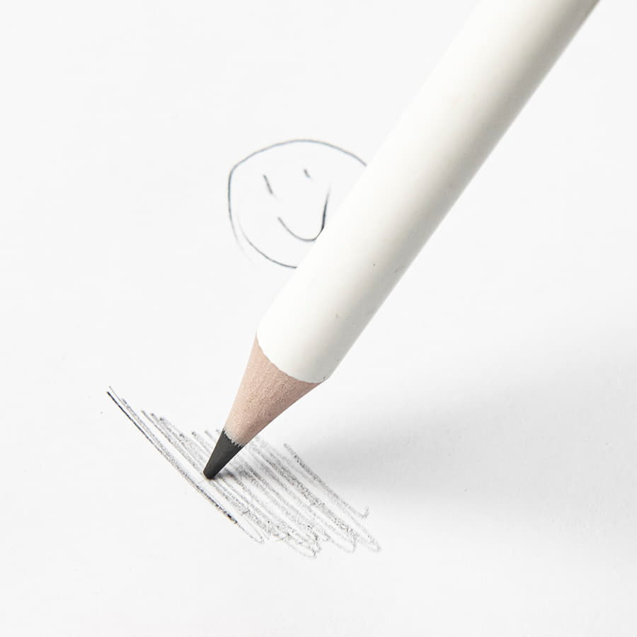 Карандаш чернографитный круглый MIZORI, пластиковый, белый-1