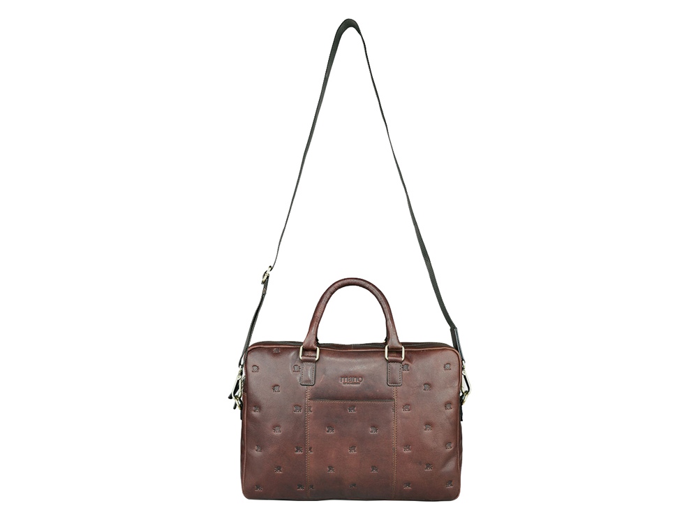 Сумка Mano Don Leon, натуральная кожа в коричневом цвете, 41 х 29,5 х 8,5 см-8