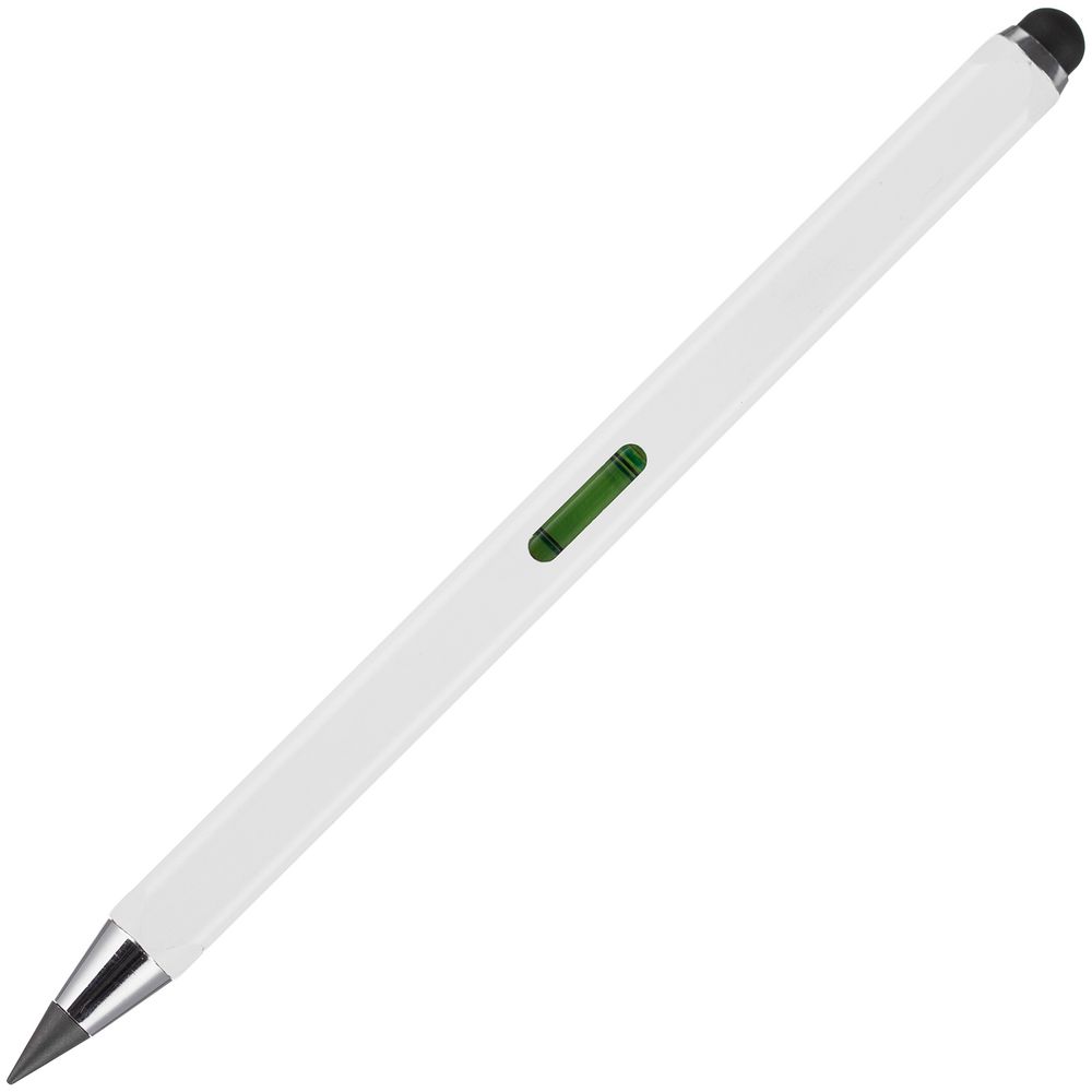 Вечный карандаш Quarta со стилусом и уровнем, белый-2