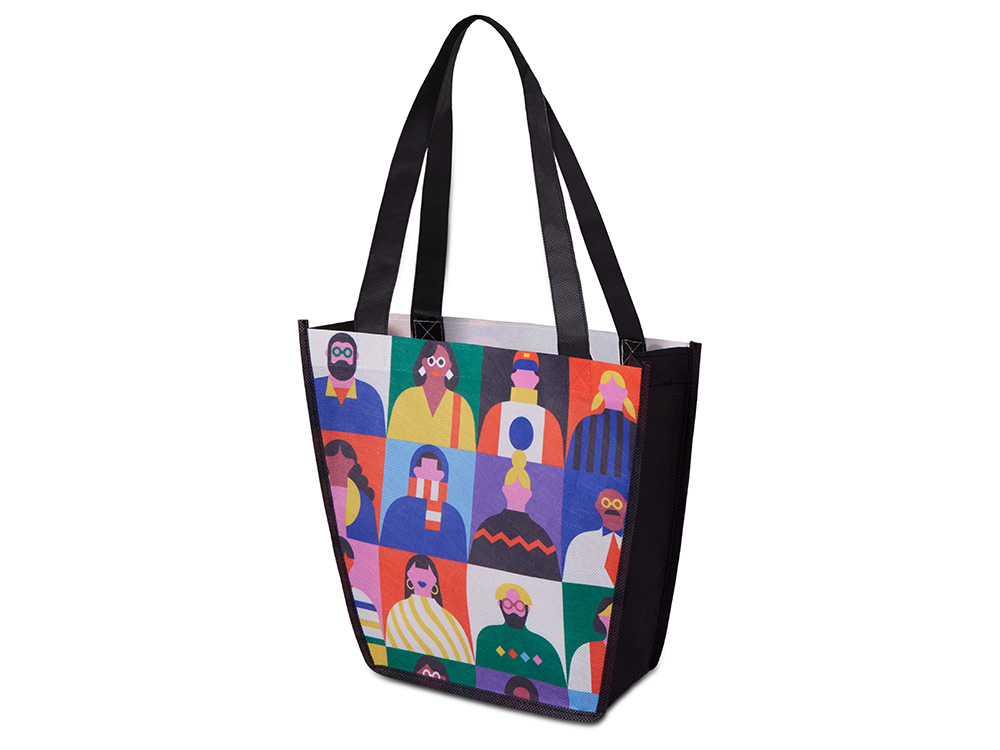 Сумка для шопинга с донной складкой и ручкой из нетканого PET материала-2