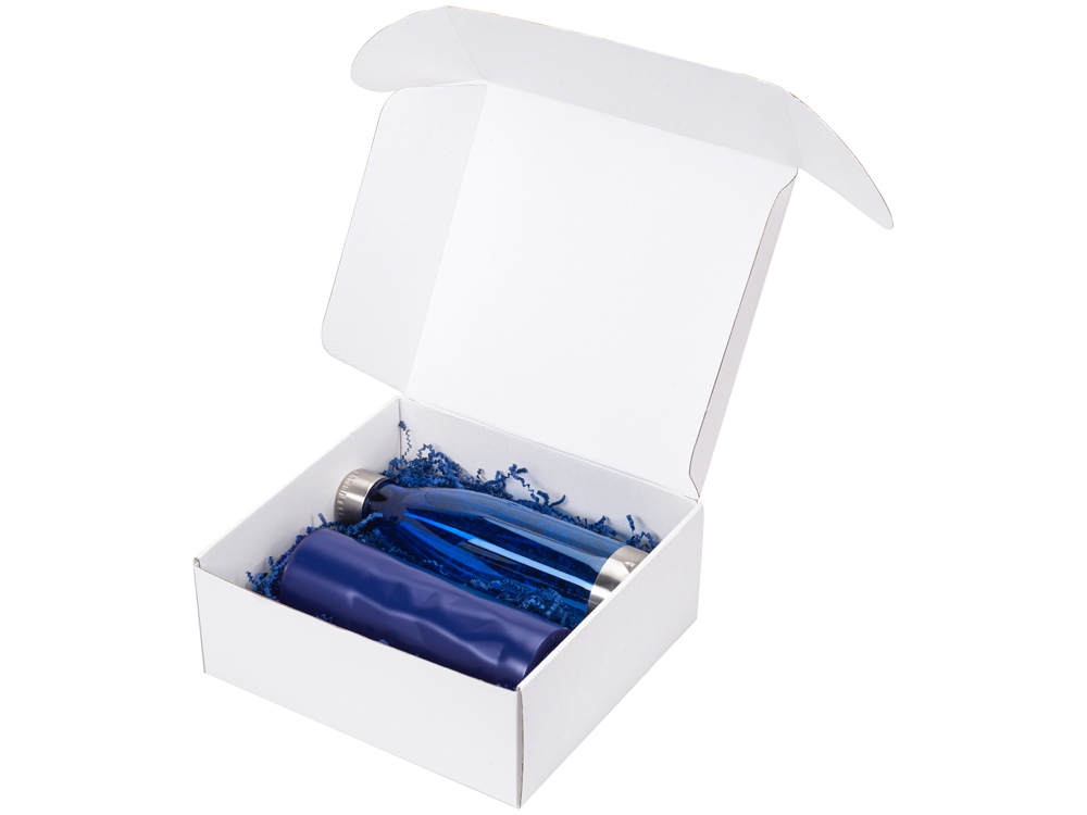 Подарочный набор с термокружкой и бутылкой Water cross, синий-2