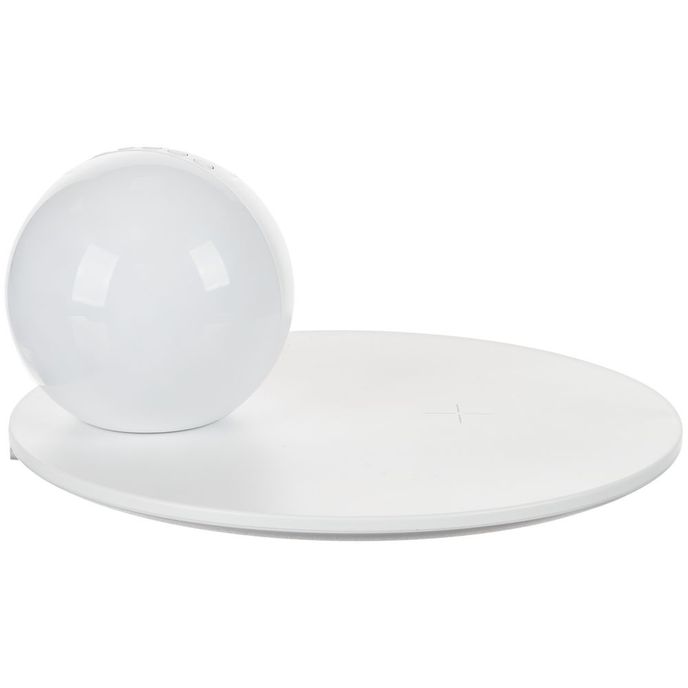 Станция беспроводной зарядки с часами и подсветкой GlobeBee, белая-2