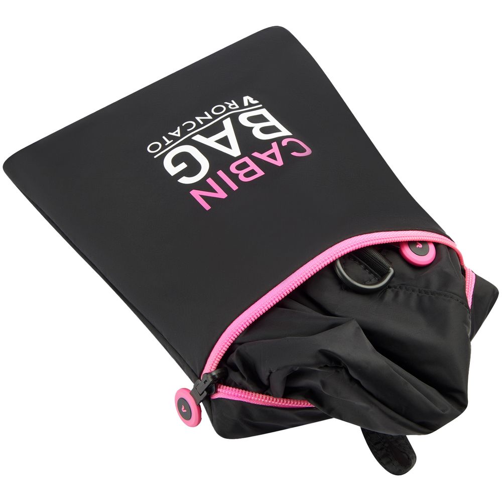 Сумка дорожная Compact Neon, черная с розовым-4