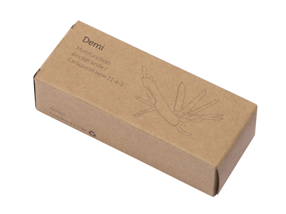 Мультитул-складной нож Demi 11-в-1, серебристый/черный-7