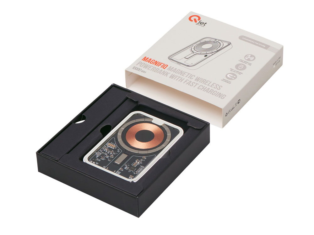 Беспроводной магнитный внешний аккумулятор с QC\PD MagnifIQ, 10000 мАч, 15 Вт, белый-1