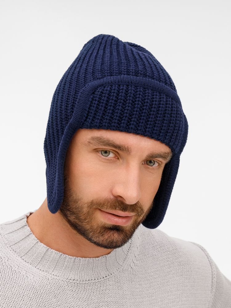 Шапка-ушанка Catch Match, темно-синяя-2