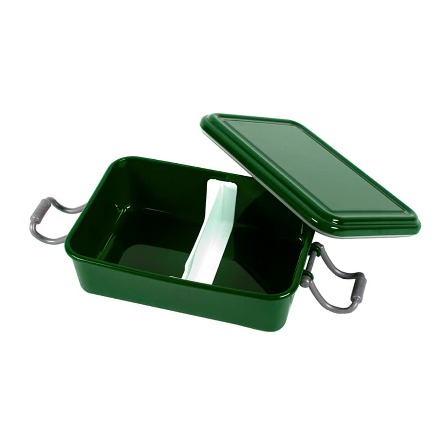 Ланч-бокс MEAL, пластик, 2 отделения, зеленый-1