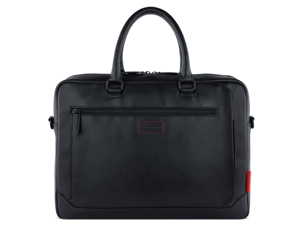 Портфель мужской BUGATTI Clark, чёрный, воловья кожа/полиэстер, 40х9,5х29 см, 10 л-1