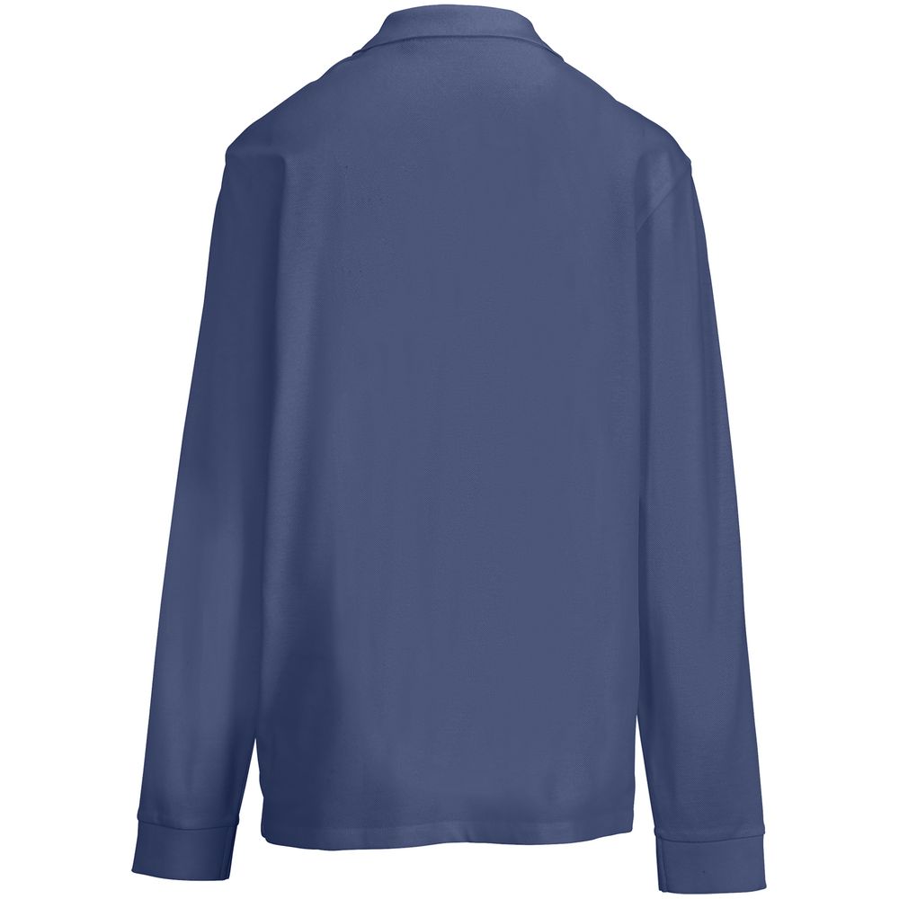 Рубашка поло унисекс с длинным рукавом Pacific LSL, синяя (джинс)-1