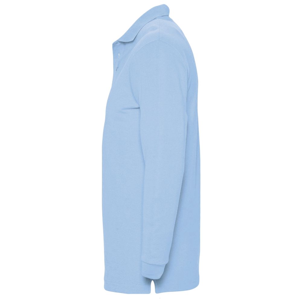 Рубашка поло мужская с длинным рукавом Winter II 210 голубая-3