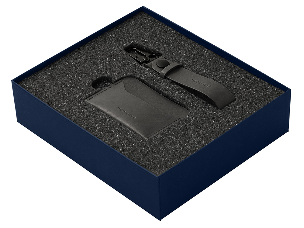 Подарочный набор Long River: картхолдер, ремешок для ключей, синяя коробка-1