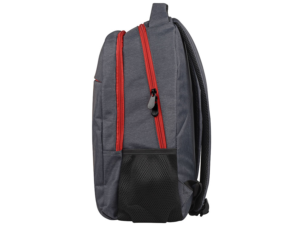Рюкзак Metropolitan, серый с красной молнией и красной подкладкой-5