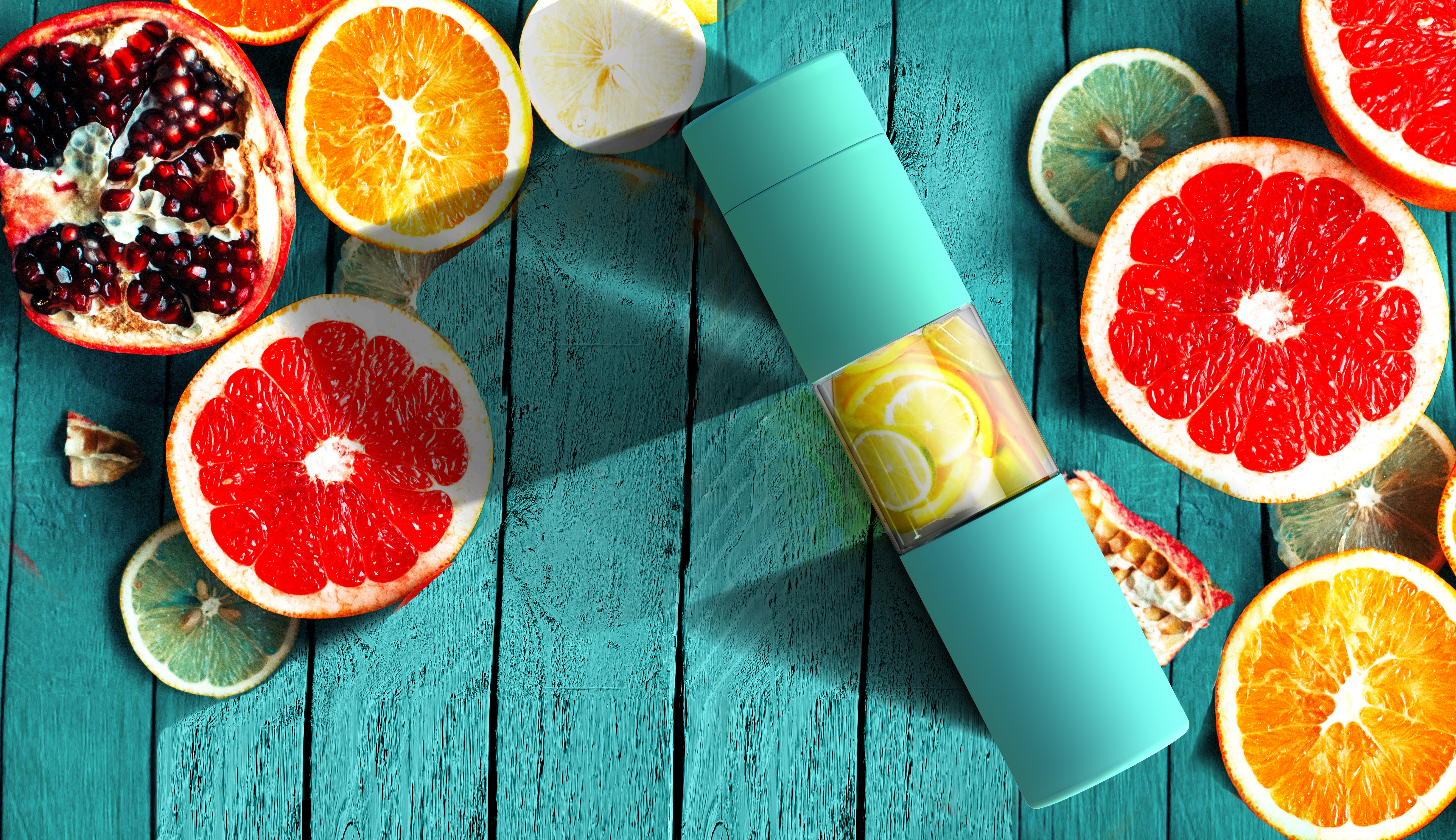 Термобутылка FLAVOUR U SEE, 460 мл, бирюзовая-1