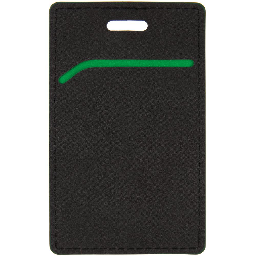 Чехол для пропуска Multimo, черный с зеленым-0