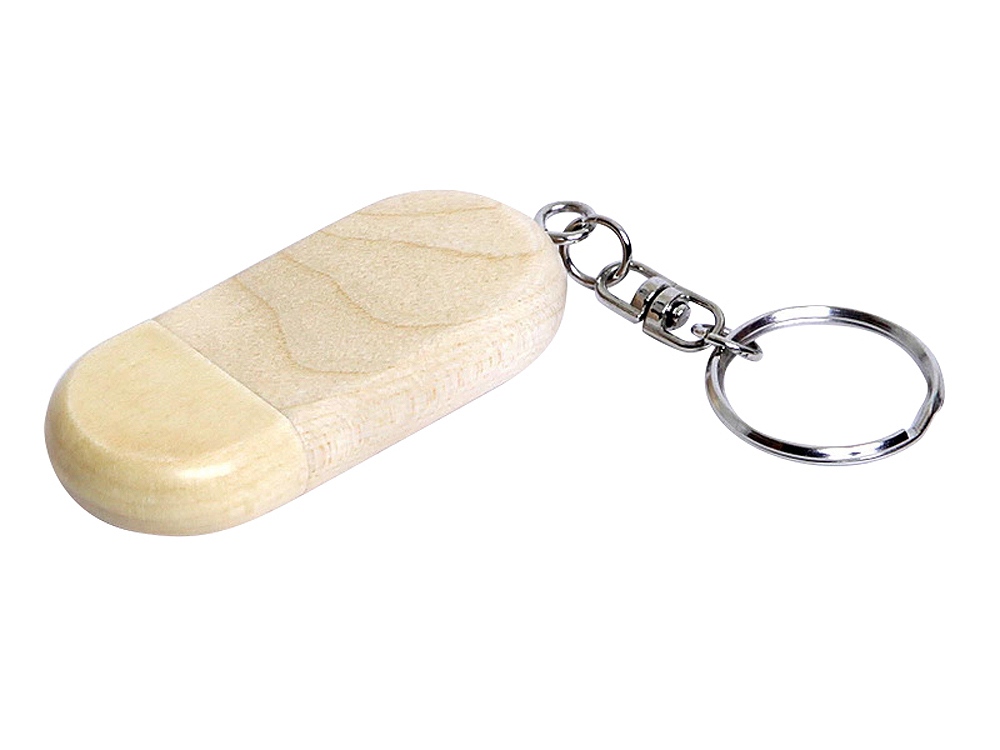 Флешка овальной формы, колпачок с магнитом, 16 Гб, натуральный-0