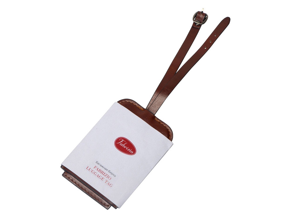 Багажная бирка из PU Fabrizio, коричневый-5