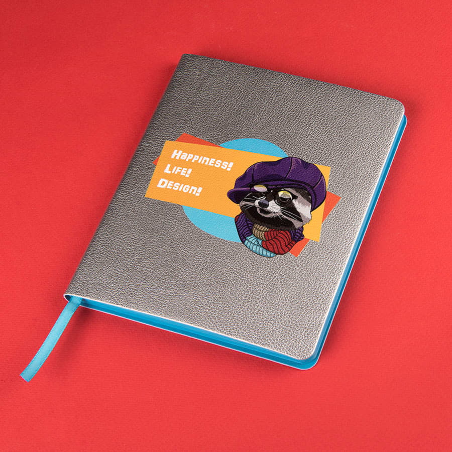 Ежедневник недатированный Arti, B6+, серебристый, блок в клетку, синий обрез, серебристый, синий-4