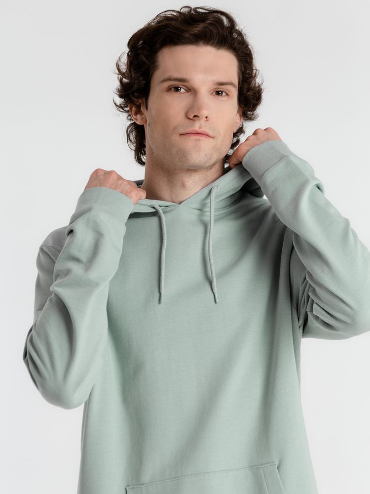 Толстовка с капюшоном унисекс Hoodie, серо-зеленая-6