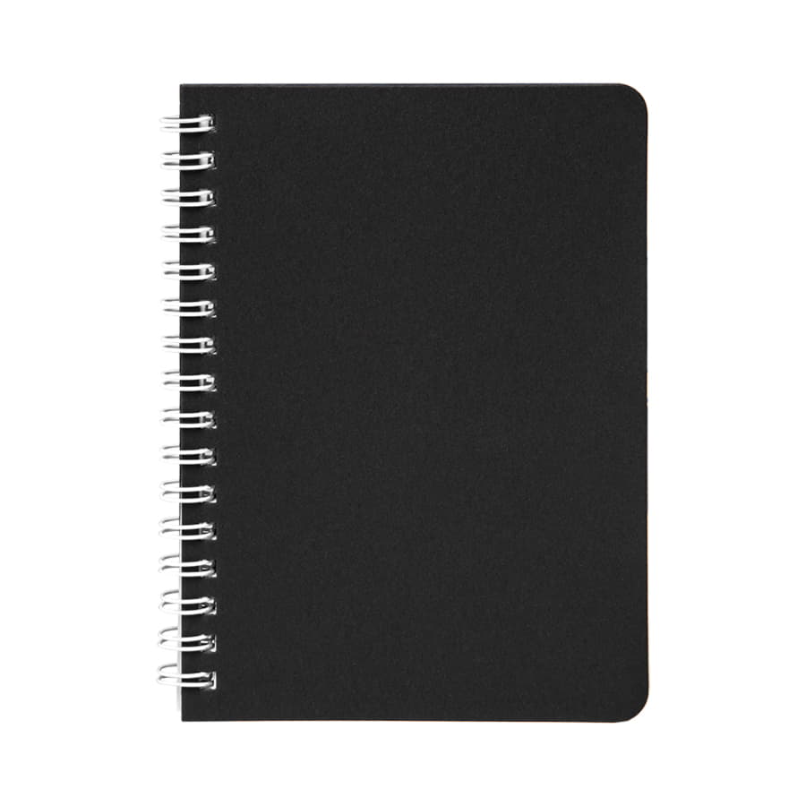 Блокнот на двойной пружине HELIX MINI, 105 х 150  мм, черный с белым, блок в клетку, черный, белый-1