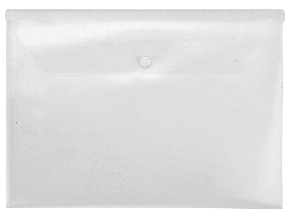 Папка-конверт А4 с кнопкой, прозрачный-1