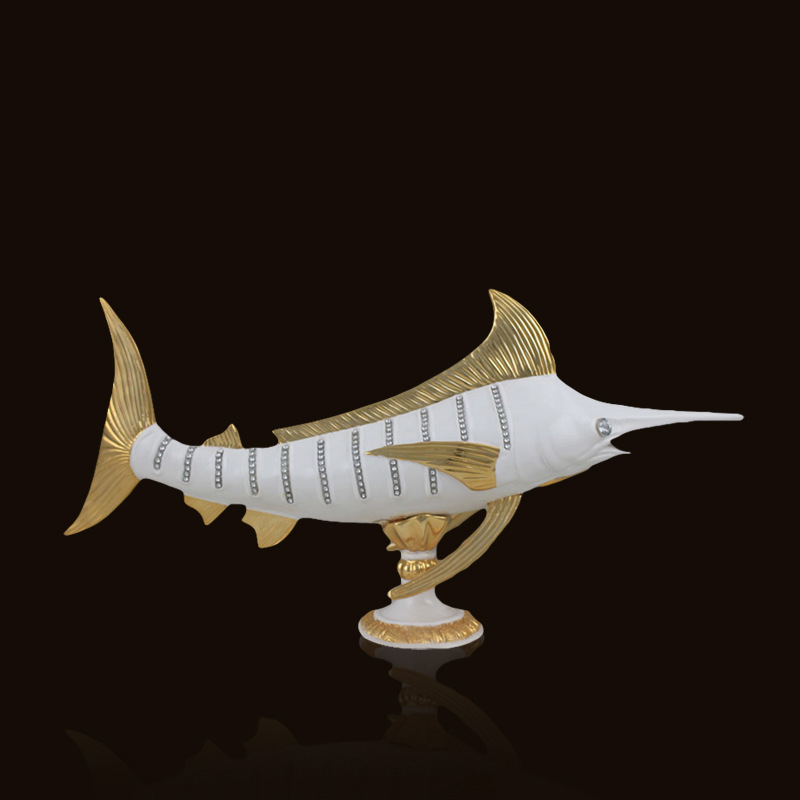 Статуэтка &amp;quot;Рыба&amp;quot; , Бело-золотой-1