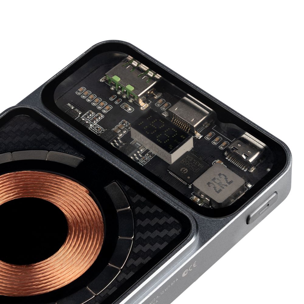 Магнитный беспроводной аккумулятор Cooper Prime 10000 мАч, темно-серый-2