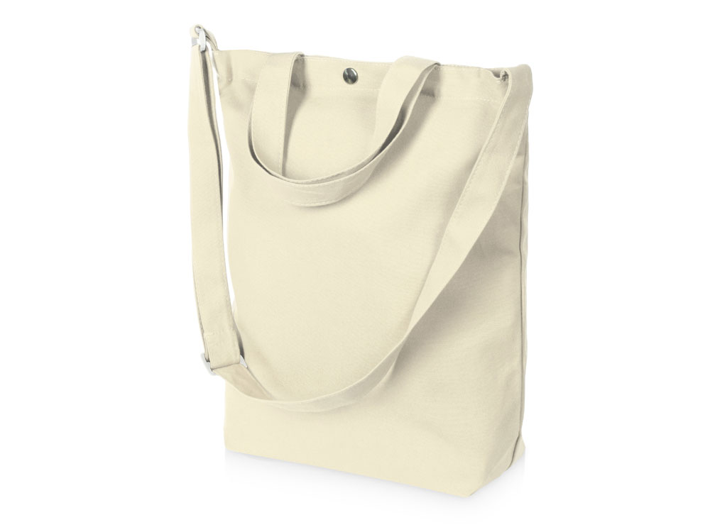 Сумка Helfer из хлопка на кнопке с регулирующейся лямкой, натуральный-1