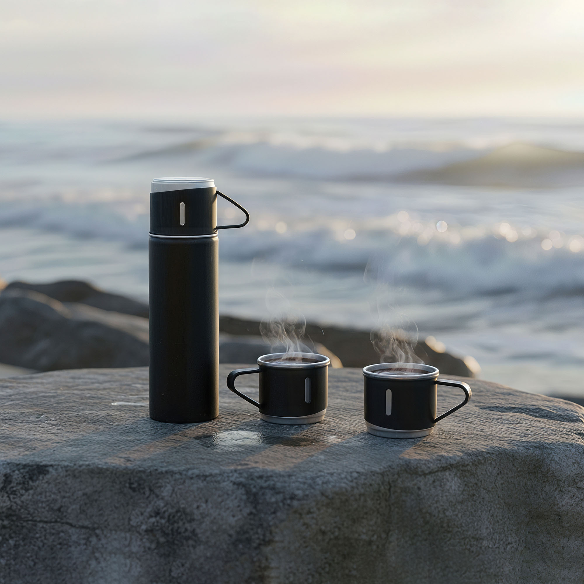 Набор подарочный "Алтай": термос, 3 кружки, пудра-1