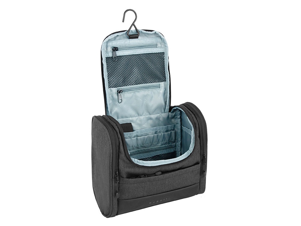 Несессер дорожный BUGATTI Universum, графитовый, полиэстер меланж/тарпаулин, 23,5х12х22,5 см, 7 л-4