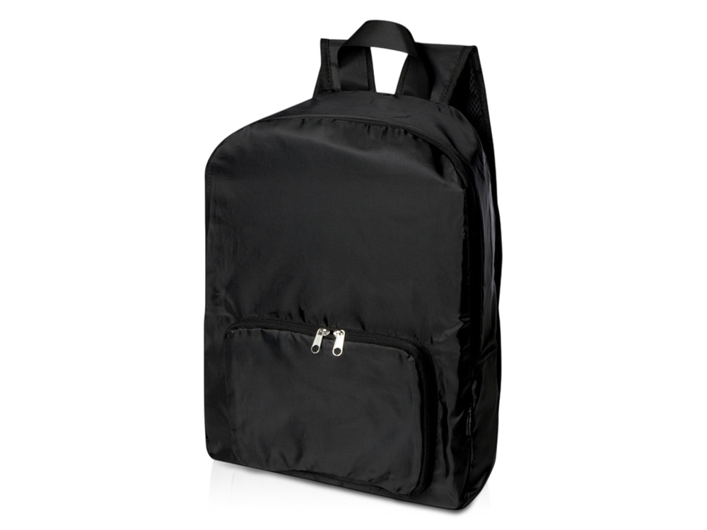 Складной рюкзак EcoFold объемом 15 л из переработанного ПЭТ-пластика - сплошной черный-0