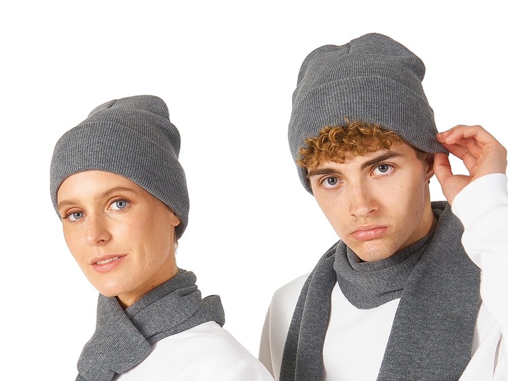 Шапка Dunant, двуслойная, темно-серый меланж-0