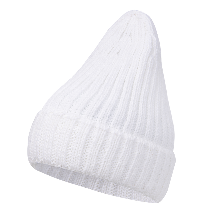 Шапка бини вязаная НАСВЯЗИ© полушерсть, белый-0