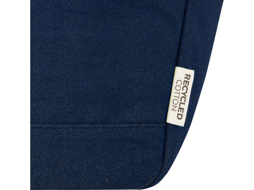 Пищевая сумка-холодильник Joey из брезента, переработанного по стандарту GRS, объемом 6 л на 9 банок, темно-синий-5