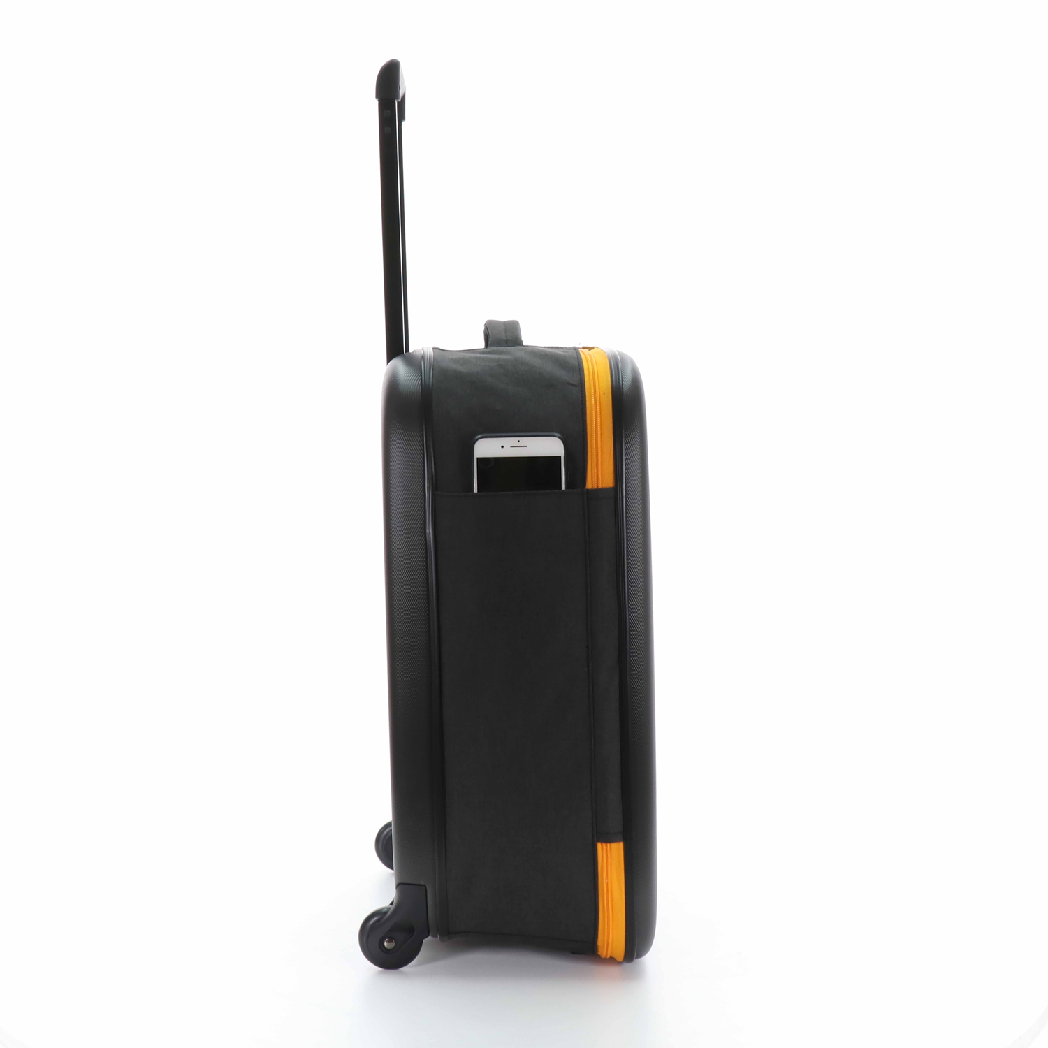 Чемодан складной Rollink Earth 55x40x20 см, 2 колеса, черный/оранжевый-2