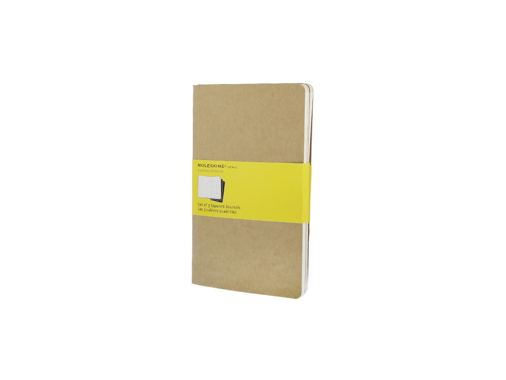 Записная книжка Moleskine Cahier (в клетку, 3 шт.), Large (13х21см), бежевый-0