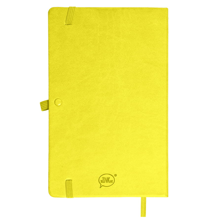 Бизнес-блокнот "Justy", 130*210 мм, желтый, твердая обложка,  резинка 7 мм, блок-линейка, желтый-2