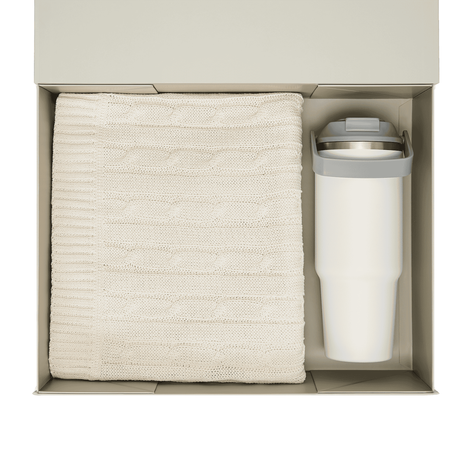 Подарочный набор Монтана (Montana), белый (плед, термокружка)-2