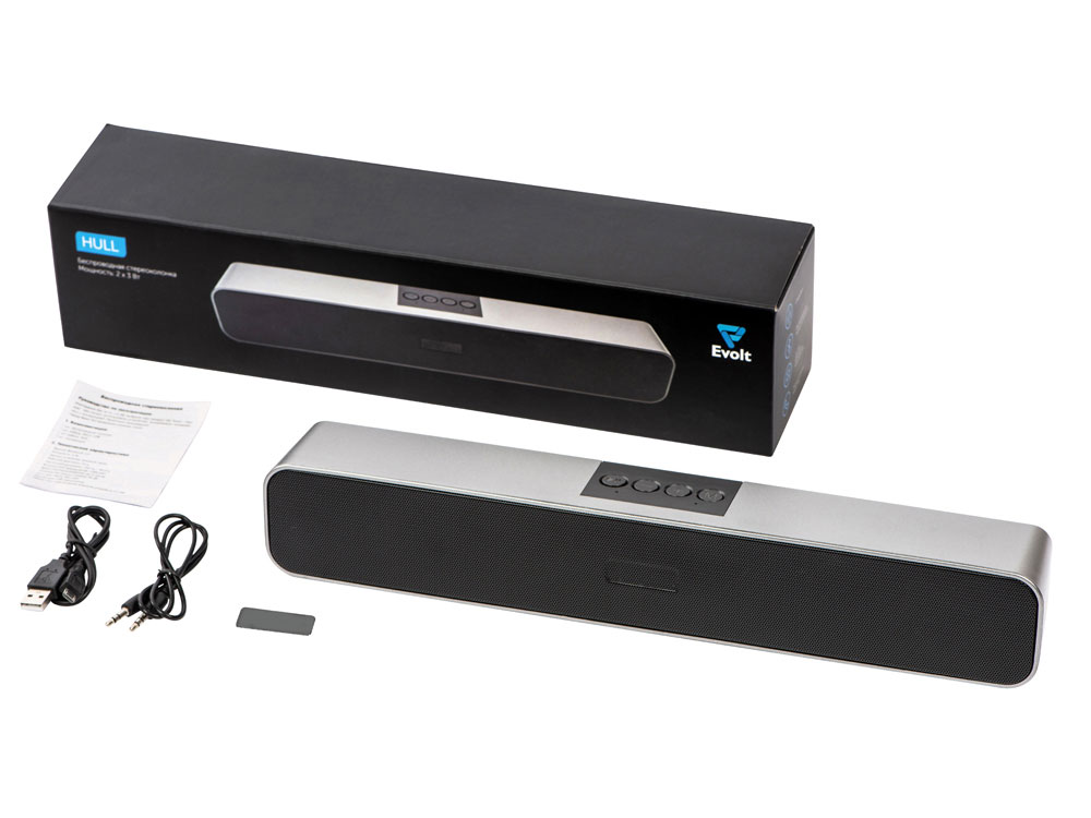 Портативная стереоколонка Hull, 2 * 3 Вт, серый-9