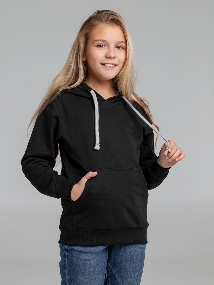 Толстовка с капюшоном детская Kirenga Kids, черная-4
