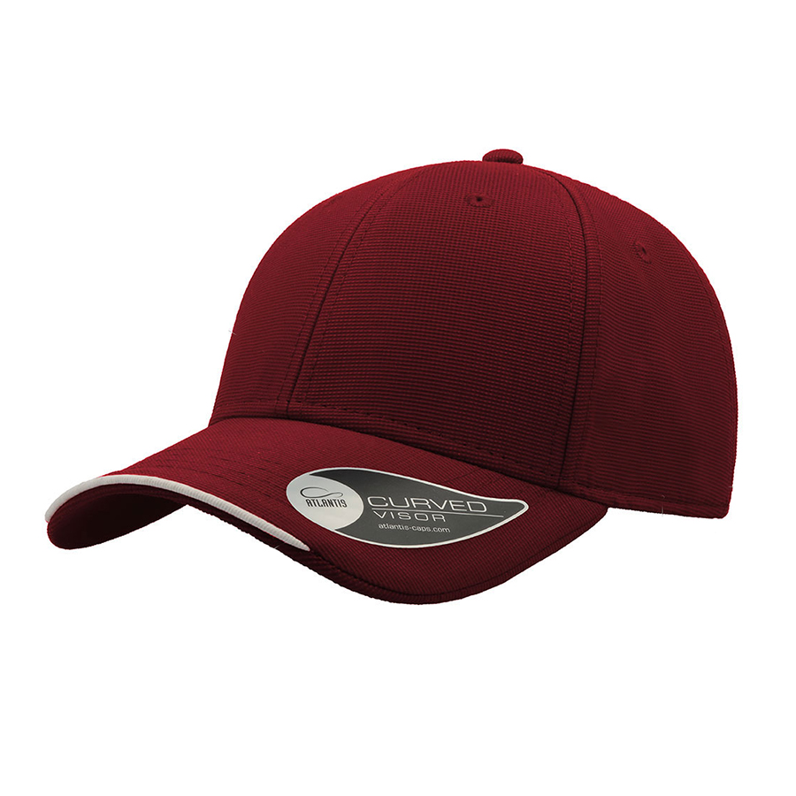 Бейсболка ESTORIL, 6 клиньев, застежка на липучке, бордовый-0