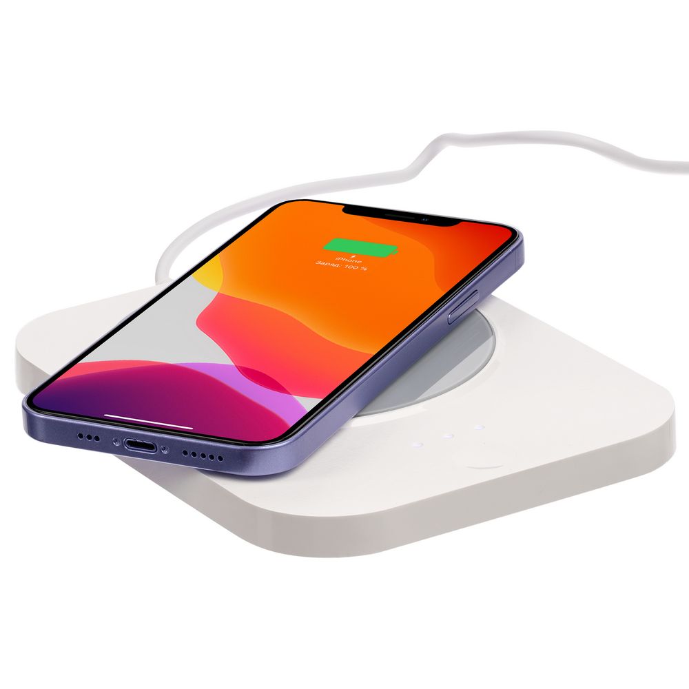 Кружка с подогревом и беспроводной зарядкой dualBase plus, белая-1