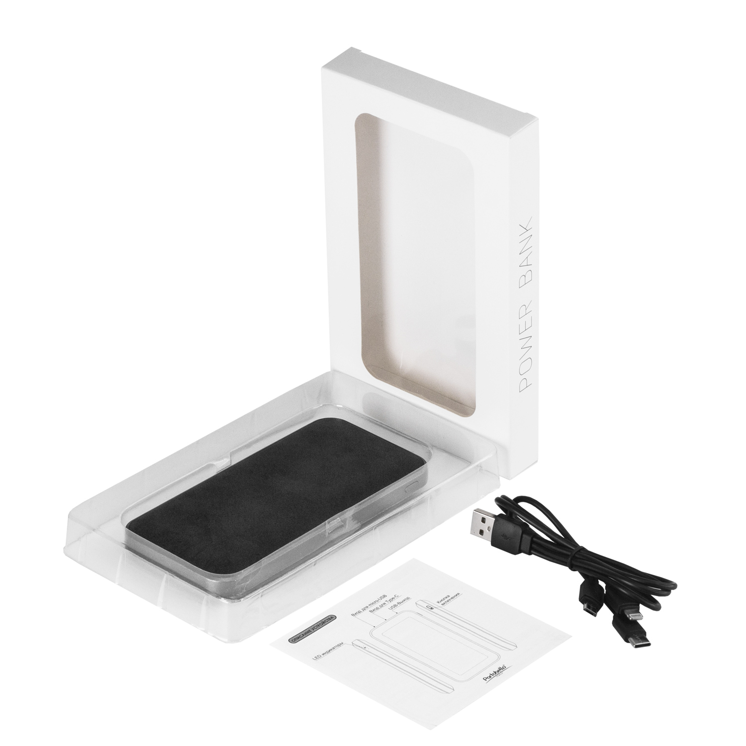 Внешний аккумулятор In Velour 10000 mAh, черный-7