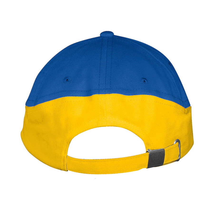 Бейсболка BOOSTER, 5 клиньев, металлическая застежка, ярко-синий, желтый-3