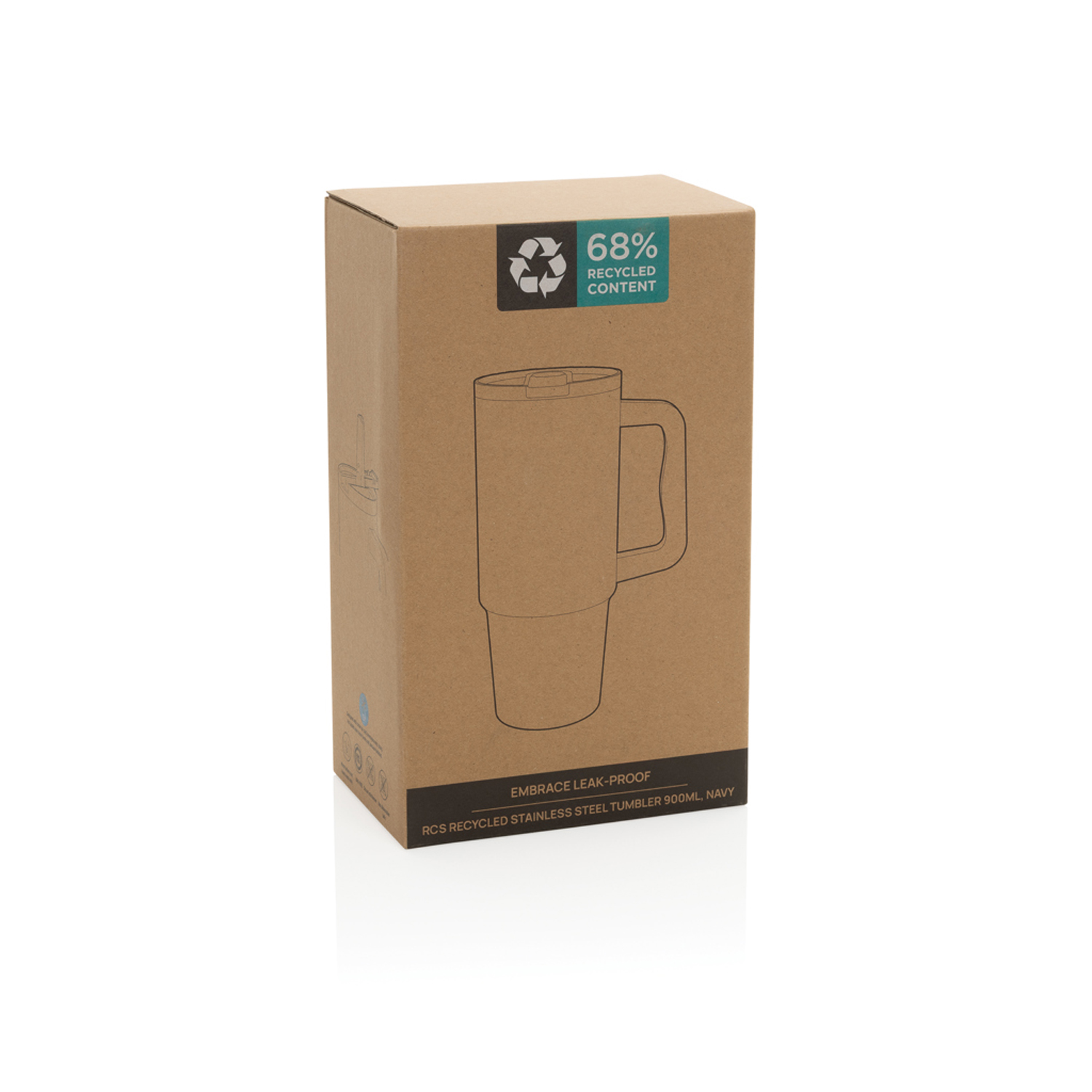 Герметичная термокружка Embrace из переработанной стали RCS, 900 мл-3