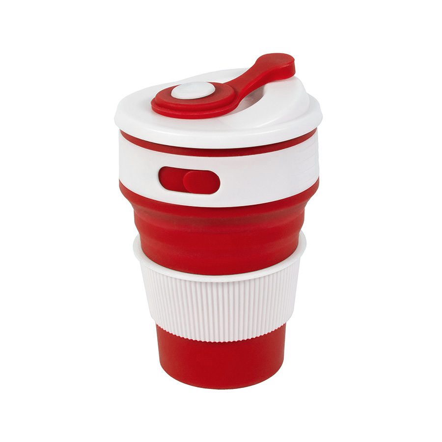 Стакан складной BUTTON,  350 мл, красный-0